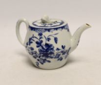 A Worcester Mansfield pattern teapot and cover, c.1765, 9cm***CONDITION REPORT***PLEASE NOTE:-