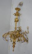 A gilt metal eight branch electrolier, height 106cm***CONDITION REPORT***PLEASE NOTE:- Prospective
