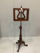 A Victorian mahogany duet music stand, with adjustable stem (af)***CONDITION REPORT***PLEASE