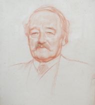 Attributed to Harold Speed (1872-1957), sanguine chalk, Portrait of Sir Hubert Parry, 52 x 45.