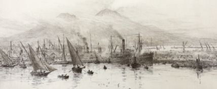 William Lionel Wyllie (1851-1931), etching, 'Bay of Naples', signed in pencil, 18 x 39cm***CONDITION