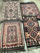 Four assorted Kilim rugs***CONDITION REPORT***PLEASE NOTE:- Prospective buyers are strongly
