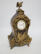 A French Boullework mantel timepiece, retailed by Payne's, with balance escapement, 31.5cm***