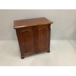 A Victorian mahogany collectors cabinet, now with three sliding internal drawers, (formerly with