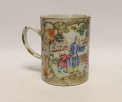 A Chinese famille rose mug, Qianlong period, 13cm high***CONDITION REPORT***PLEASE NOTE:-