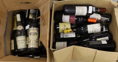 Twenty-one assorted bottles of red and white wine, including Chateauneuf du Pape, Valdeinfante 1996,