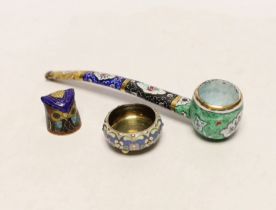 A late 19th/early 20th century Russian 84 zolotnik and cloisonné enamel small salt by Pavel