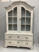 A Continental white painted beech dresser with two base drawers, circa 1900, width 135cm, height