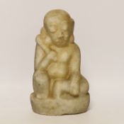 An Indian carved white marble model of a Hindu deity, 19th century, 27cm***CONDITION REPORT***PLEASE