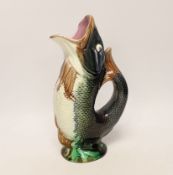 A Majolica gluggle vase, 25cm***CONDITION REPORT***PLEASE NOTE:- Prospective buyers are strongly