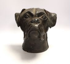 A plaster model of a bulldog head, 24cm***CONDITION REPORT***PLEASE NOTE:- Prospective buyers are