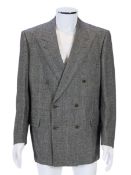 A Yves Saint Laurent rive gauche gentlemen's Prince of Wales check double breasted wool suit, approx