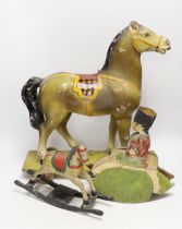 A toy pull-along horse and two toy rocking horse models***CONDITION REPORT***PLEASE NOTE:-