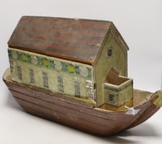 A mid 19th century Swiss or German Noah's Ark for restoration (incomplete), containing a selection