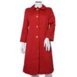 A DKNY red lady's coat and a DKNY satin jacket, coat size 6, jacket size 8***CONDITION REPORT***Coat