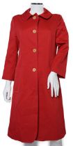 A DKNY red lady's coat and a DKNY satin jacket, coat size 6, jacket size 8***CONDITION REPORT***Coat