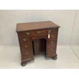 A George III mahogany kneehole desk, width 78cm***CONDITION REPORT***PLEASE NOTE:- Prospective