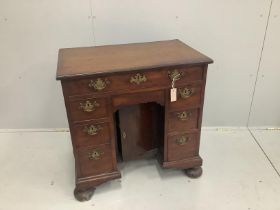 A George III mahogany kneehole desk, width 78cm***CONDITION REPORT***PLEASE NOTE:- Prospective