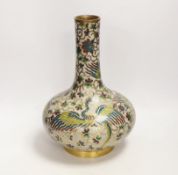 Chinese cloisonné enamel bottle vase, 29cm***CONDITION REPORT***PLEASE NOTE:- Prospective buyers are