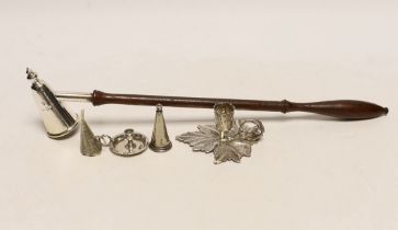 A George IV silver chamberstick, of leaf form, Birmingham, 1829, with associated unmarked