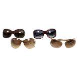 Four pairs of Roberto Cavalli lady's sunglasses without cases.***CONDITION REPORT***Varying