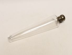 A George V silver mounted glass teardrop shaped scent flask, William Hutton & Sons, Ltd,