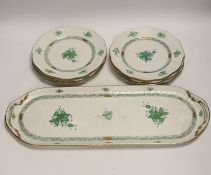 Six Herend plates and an entree tray***CONDITION REPORT***PLEASE NOTE:- Prospective buyers are
