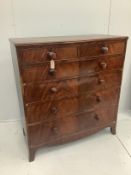 A Regency mahogany chest of six drawers, width 115cm, height 122cm***CONDITION REPORT***PLEASE