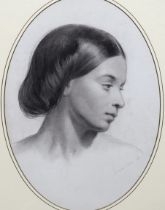 * * Langham Studio's 1860, pencil on paper, Portrait of a girl, inscribed ’’Langham Studios’’ and