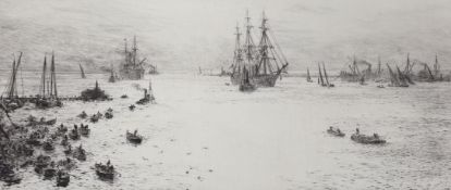 William Lionel Wyllie (1851-1931), etching, 'Bay of Naples', signed in pencil, 19 x 39cm***CONDITION