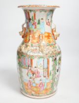 A 19th-century Chinese famille rose vase, 35cm***CONDITION REPORT***Heavy restoration to rim and