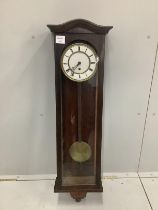 A late 19th century simulated rosewood cased Vienna regulator wall clock, height 98cm***CONDITION