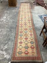 A Caucasian flatweave runner, 453 x 87cm***CONDITION REPORT***PLEASE NOTE:- Prospective buyers are