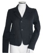 An Marni navy blue textured cotton lady's jacket, IT 36***CONDITION REPORT***Well worn but good