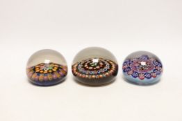 Three paperweights: one Perthshire and two others, Perthshire 6cm high***CONDITION REPORT***PLEASE