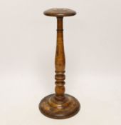 A turned maple wig stand ‘Made from the beam of the Victory of which Lord Nelson died’, 30cm***