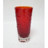 Geoffrey Baxter for Whitefriars, a ruby red cooling tower vase, 18cm high