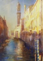 Cecil Rice (British, b.1961), watercolour, Venetian canal, signed, 33 x 23cm