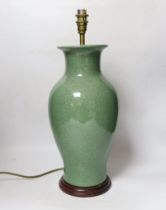 A Chinese crackleglaze table lamp