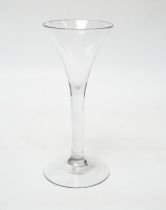 A 1760-1820 Georgian trumpet wine glass, 16.5 cm high