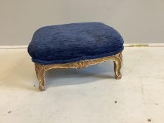 A Victorian giltwood footstool, width 35cm, depth 28cm, height 18cm