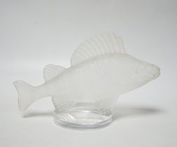 Rene Lalique, a frosted glass paperweight modelled as a fish, signed ‘Lalique France’ to base,