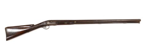 A mid 19th century percussion sporting gun, engraved J.J. Leonard, barrel 81.5cm