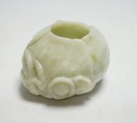 A Chinese bowenite jade water pot, 10.3 cm