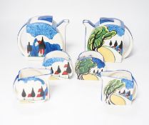 Two Wedgwood Clarice Cliff limited edition May Avenue Stamford tea sets with boxes and certificates,