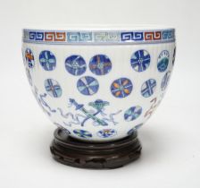 A Chinese doucai jardiniere on stand, 15.5cm high