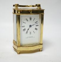 A cased carriage timepiece, P. Orr and Sons, Madras, timepiece 11.5 cm high