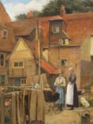 Joseph Clark (1834-1926), oil on canvas board, 'Mrs Wilcot, Old Mill', signed, 34 x 27cm