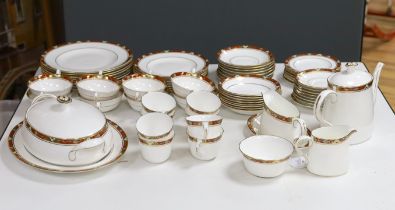 A Royal Crown Derby Cloisonné pattern tea and dinner service for 8 settings