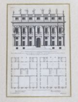 After Colen Campbell (Scottish, 1676-1729), architectural engraving from Vitruvius Britannicus, 39 x